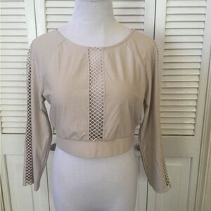 Victoria's Secret Cream Blouse with Mesh Accents